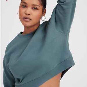 Girlfriend Collective cropped sweatshirt - Lagoon